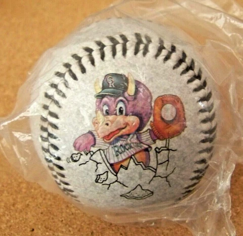 Colorado Rockies Dinger mascot baseball ball 1994 Birth granite color Cover