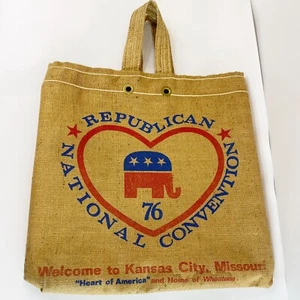 GOP Republican Convention 1976 Swag Flour Sack Canvas Tote Bag Vintage - Bild 1 von 13