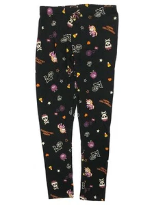 Girls Black Skeleton Unicorn Monster Happy Halloween Leggings Pants - Picture 1 of 1