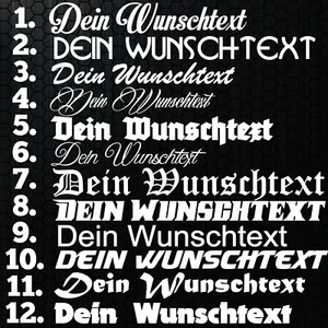 1x WUNSCHTEXT 10cm Breit Aufkleber Auto Domain Cartattoa Beschriftung Schriftzug - Bild 1 von 2