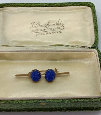 Ancienne broche verre scarabée Art Déco Max Neiger antique jewelry glass brooch - Photo 1/4