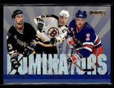 1995-96 Donruss Dominators #3 Sergei Zubov/Ray Bourque/Brian Leetch