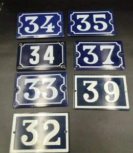 French Vintage Enamel House Street Door Number  (to choose between 32 and 39 ) - Picture 1 of 6