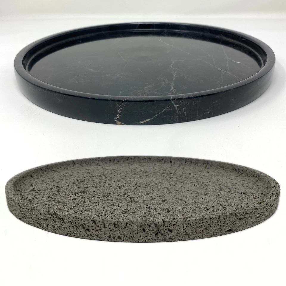 Unikat Servierplatte Marmor, Lava Adventskranz Tablett  Ablage Deko rund Ø 30cm - Bild 1 von 1