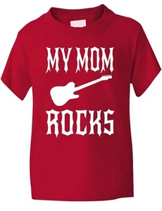 My Mom Rocks!  Funny kids Boys Girls T-Shirt  Birthday Gift Age 1-13 - Picture 1 of 37