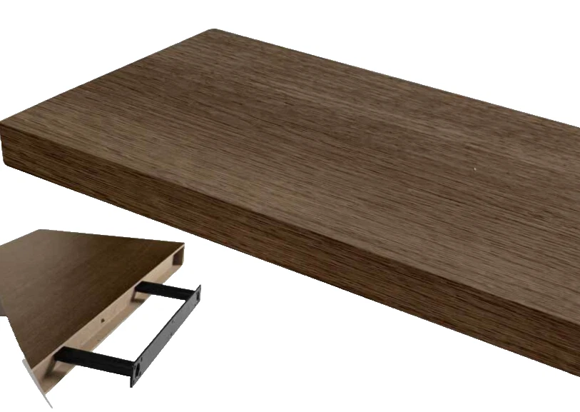 MENSOLA DA PARETE MODERNA LEGNO MURO REGGIMENSOLA A SCOMPARSA NOCE 60*25*4 cm - Immagine 1 di 4