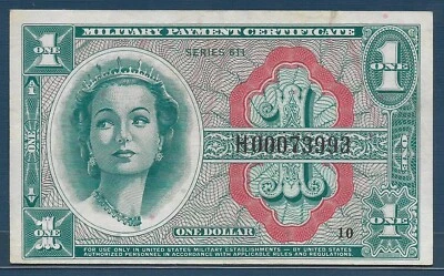 United States MPC Series 611 $1 Replacement STAR Note, P M54r, VF+ - Image 1 of 2