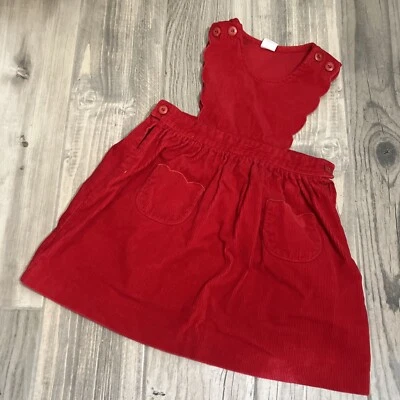 Vestido Jumper Vintage Feminino Veludo Vermelho Bolsos Vieira Tamanho 5 Natal - Imagem 1 de 4