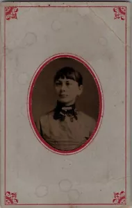 Antique Tintype Photograph Crosseyed Woman 1960s Civil War Era CDV - Picture 1 of 3