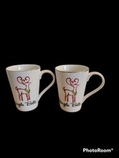 Set of 2 St. Nicholas Square Tis The Season Jingle Bells Coffee Cups Mugs 