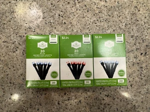 Holiday Time 20 Red & Blue Micro LED Christmas Lights Battery Powered Lot of 3 - Picture 1 of 1