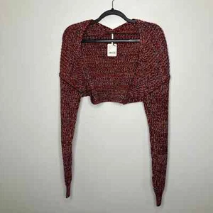 Combo vino cannella nuova con etichette Free People Iris Knit Shrug Medium - Foto 1 di 3