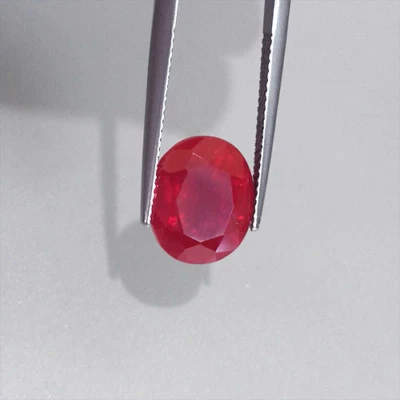🎁 7.38 carats HUGE PIGEON BLOOD RED RUBY OVAL LOOSE GEMSTONE ovale rubis rouge - Image 1 of 2