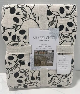 Shabby Chic Skull Oblong 60x84 Tablecloth- New - Picture 1 of 8