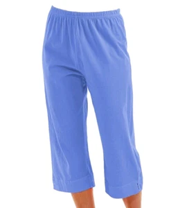 FRESH PRODUCE 1X Plus PERI Blue Jersey Cotton $56.00 Stretch Capris NWT New - Picture 1 of 4