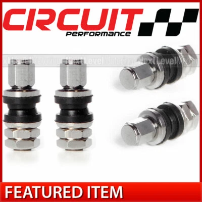 Vástagos de válvula atornillables cromados cortos Circuit Performance VS33 aptos para Nissan 350Z 300ZX Foto 1 de 4