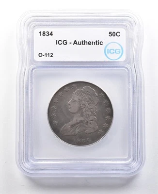 1834 Capped Bust Half Dollar O-112 Authentic ICG *3027 - Image 1 of 3