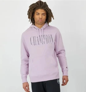 Sudadera con capucha gráfica XL Champion Powerblend púrpura lila bolsillo canguro nueva con etiquetas para hombre - Imagen 1 de 4