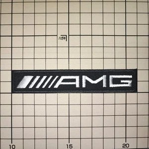 Parche bordado logotipo Mercedes Benz AMG negro × blanco nuevo - Imagen 1 de 1