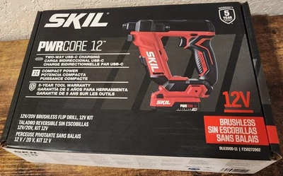 SKIL PWR CORE 12/20V 12-volt 1/4-in Keyless Brushless Cordless Drill DL6300D-11 - Photo 1/4