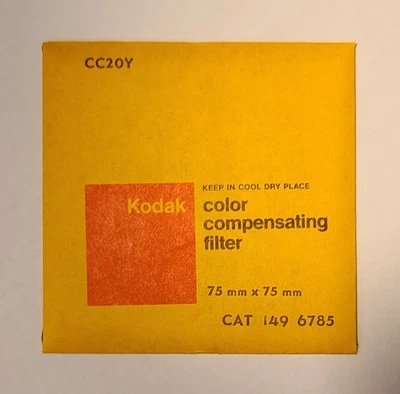 Rare Vintage Kodak Wratten Gelatin Filter CC20Y 75mm x 75mm – Sealed NOS CAT... - Image 1 of 2