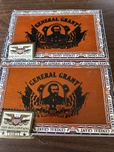 General Grant Holz Zigarrenkisten 6 1/4 x 4 1/2" x 2 (keine Zigarren) 2er Set - Bild 1 von 5