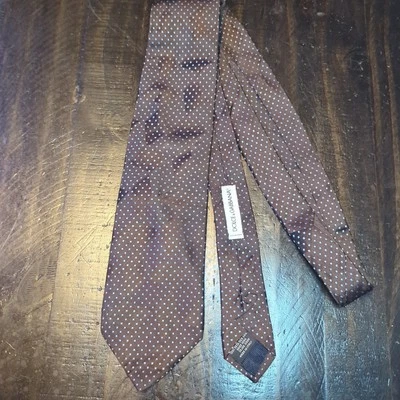 "Corbata de seda tejida Dolce&Gabbana marrón azul micro cuadrados 57x3,75""" Foto 1 de 4