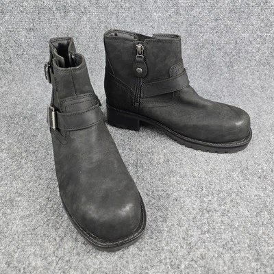 Harley-Davidson Women's 6M Buckle & Zip Black Motorcycle Boots D84465 - Image 1 of 4