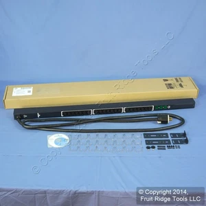 Leviton MV213-1E2 Metered 21 Outlet Vert Rack Power Distribution PDU 120/208V - Picture 1 of 8
