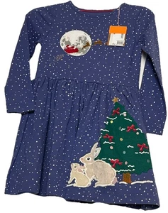 Mini Boden Girls' Long Sleeve Christmas Dress 5-6 Years NWT - Picture 1 of 6