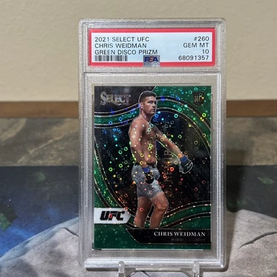 2021 Panini Select UFC Chris Weidman Octagonside Green 1/5 PSA 10 Rookie RC - Image 1 of 2