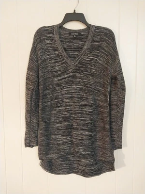 Suéter Pullover Ellen Tracy Negro Blanco Cuello en V Talla Grande Foto 1 de 4