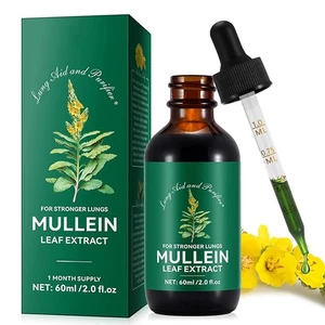 Mullein Drops for Lungs - Mullein Leaf Extract with Chlorophyll for Lung and Res - Picture 1 of 12