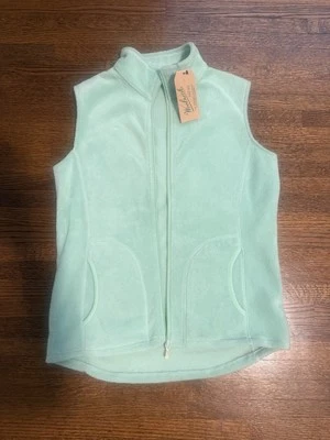 Woolrich Fleece Vest Womens P Green Mint Full Zip New! - Image 1 of 2
