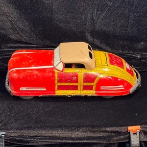Auto giocattolo convertibile vintage Wyandotte Sportsmen Red Woody WY-650 Marx Steel USA - Foto 1 di 19
