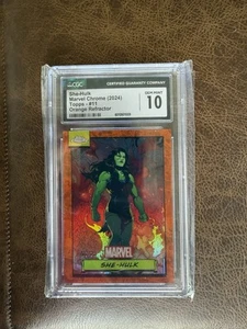 2024 Topps Chrome Marvel Sapphire She-Hulk Orange /25 CGC 10 - Picture 1 of 2