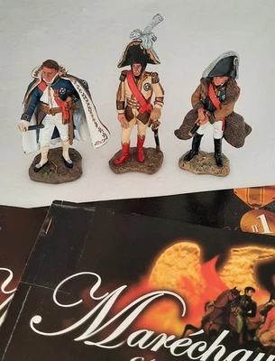 Lot De 3 Soldats En Plomb  HACHETTE Maréchaux D'empire N° 3,2,1 - Photo 1/2