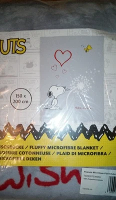 Peanuts Fleece Flauschdecke Snoopy XL Kuscheldecke 150 x 200 cm - Bild 1 von 2