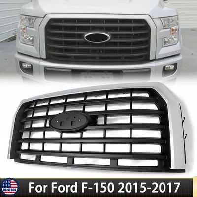 Ingot Silver UX Front Grille Horizontal Grill For Ford F150 F-150 2015 2016 2017 - Image 1 of 4
