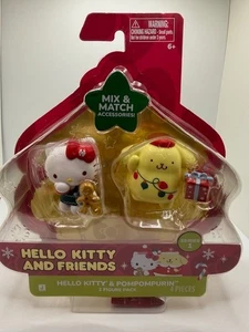 SANRIO Hello Kitty 2-Figure Pack Hello Kitty & Pompompurin Christmas Series 1 - Picture 1 of 2