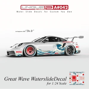 Great Wave Japanese Art Water Slide Decal White Toner 1/24 RC Diecast # A042 - Picture 1 of 6