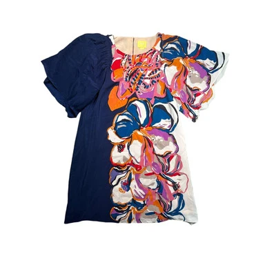 Vestido recto Maeve talla pequeña Vero estampado floral 100 % seda manga mariposa túnica Foto 1 de 4