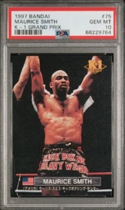 1997 Bandai K-1 Grand Prix #75 Maurice Smith Rookie Card RC PSA 10 Gem Mint POP6 - Picture 1 of 4