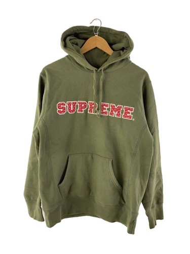Felpa Supreme con cappuccio M cotone verde usata