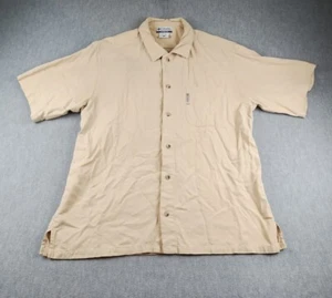 Columbia Mens Shirt Large Cream Embroidered Mermaid Fish Rollin In The Flats - Picture 1 of 19