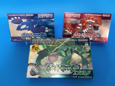 Pokemon Game Boy Advance Emerald & Ruby Sapphire Nintendo GBA Set Box From Japan - Image 1 of 4