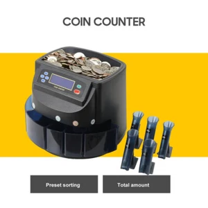 Coin Counter Machine Commercial USD Sorter/Wrapper/Roller Machine 5 Coin Tubes - Picture 1 of 7
