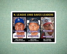 1966 National League NL Saves Leaders 1967 Style Custom Baseball Art Card