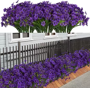 21 Bundles Artificial Outdoor UV Resistant Flowers No Fade Fake outside Flowers - Picture 1 of 12