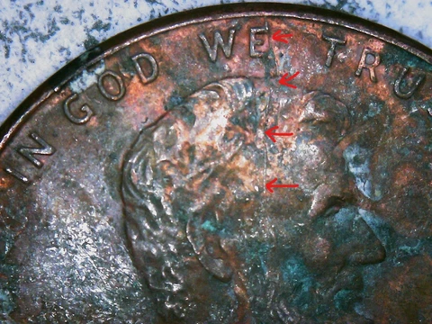 coins paper money errors 1997 LINCOLN MEMORIAL CENT DIE CRACK OBVERSE SPIKE HEAD Cover